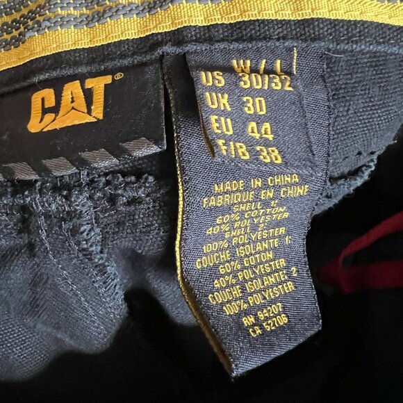 CAT Mens Black Workwear Cargo Pants With Multiple Pockets Size L Durable Cotton - Picture 12 of 13